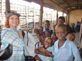 Millie and school kids